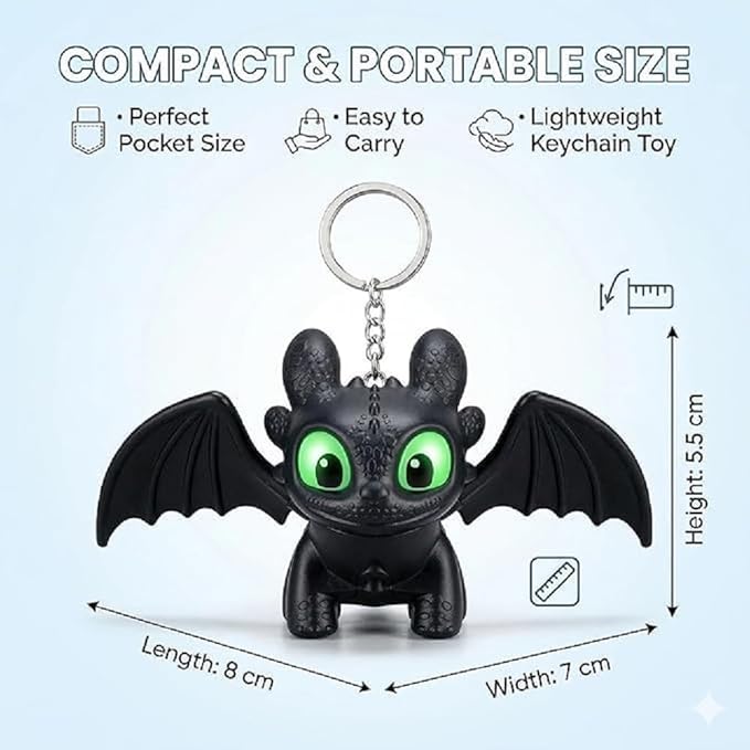 Dragon Keychain Toy with LED Eyes