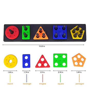 Geometric Shape Sorting Toy for Toddlers Early Learning Puzzle Blocks Column Set for Kids