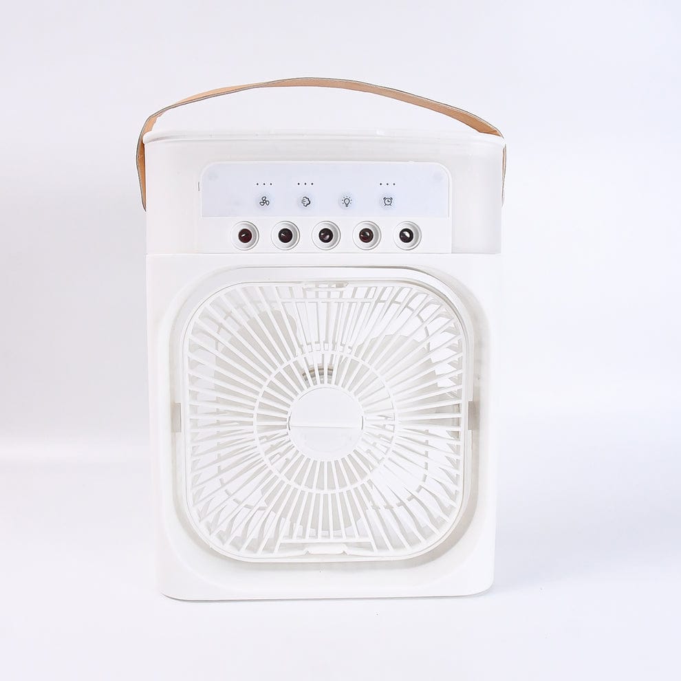 Portable Mini Air Cooler Fan with Water Mist & LED Light – USB Rechargeable