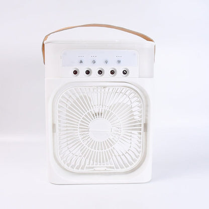 Portable Mini Air Cooler Fan with Water Mist & LED Light – USB Rechargeable