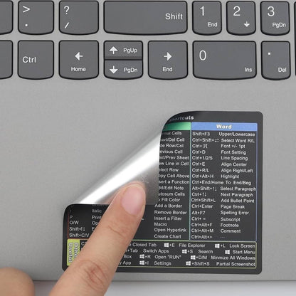 Laptop Shortcut Key Sticker for Windows, Excel, and Word, Compact Productivity Chart
