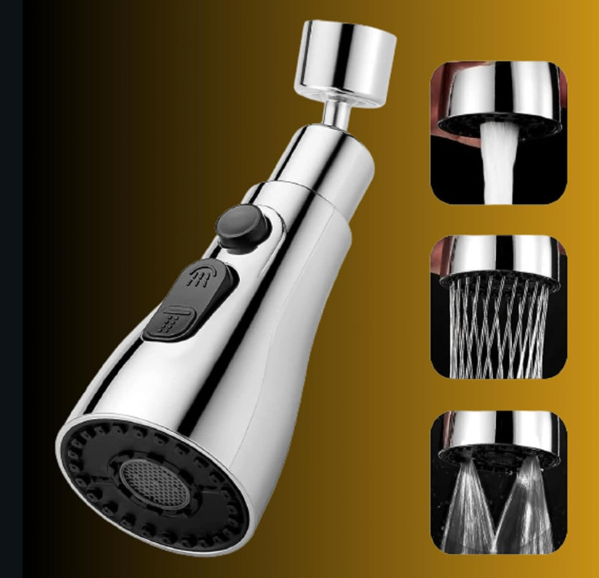 3 Modes Kitchen Faucet Spray Head Water Saving 360 Swivel Ball Nozzle Tap