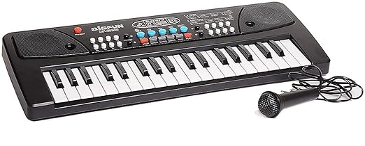 37 Key Piano Keyboard Toy with DC Power Option, Recording and Mic for Kids
