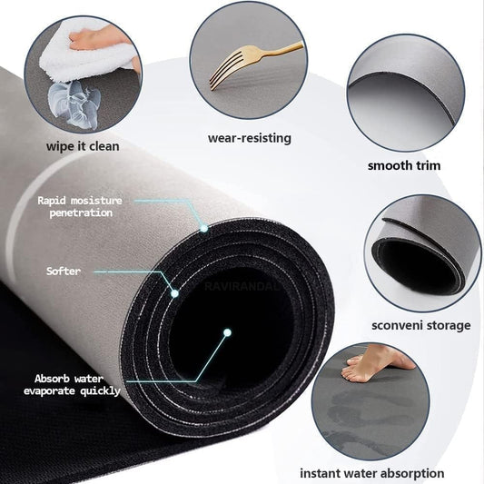 2 Piece Kitchen Mat, Waterproof Memory Foam Kitchen Rugs, Standing Desk Mat Floor Mat