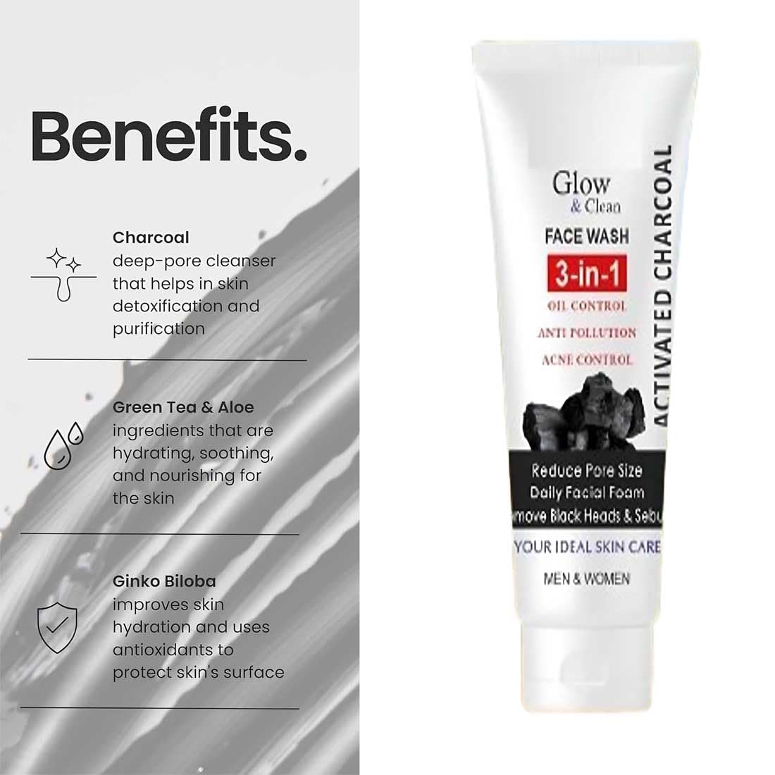 Glow & Clean Activated Charcoal Face Wash