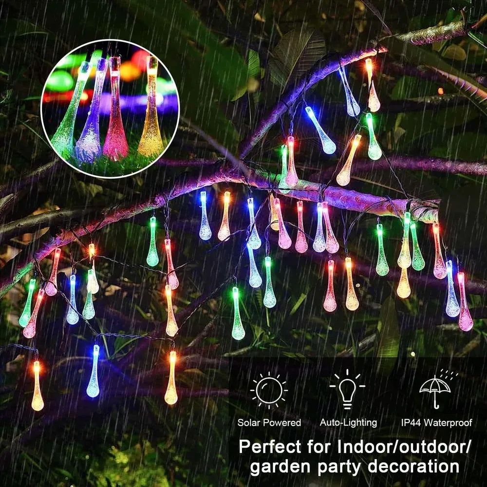 Water Drop Serial String LED Lights (Multicolour)