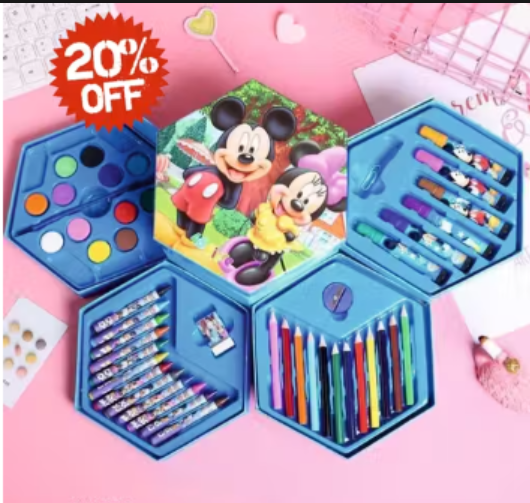 46 Pcs Drawing Set for Kids Art Set with Color Box Pencil Colors Crayons Colors Water Color Sketch Pens Set for Kids Best Gift for Kids(Multicolor)