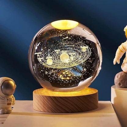 Crystal ball Crystal Planet Night Light Laser Engraved Solar System Globe Astronomy Birthday Gift Home Desktop Decoration
