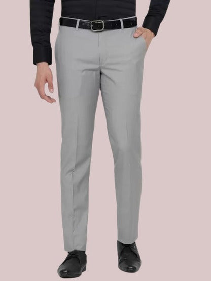 Solid Mid-Rise Stretchable Men's Formal Trousers (SIZE - 30,32,34,36,38)