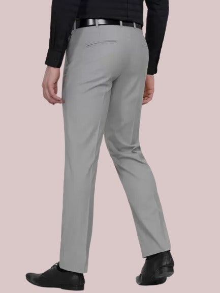 Solid Mid-Rise Stretchable Men's Formal Trousers (SIZE - 30,32,34,36,38)