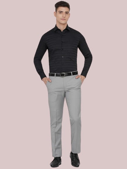 Solid Mid-Rise Stretchable Men's Formal Trousers (SIZE - 30,32,34,36,38)
