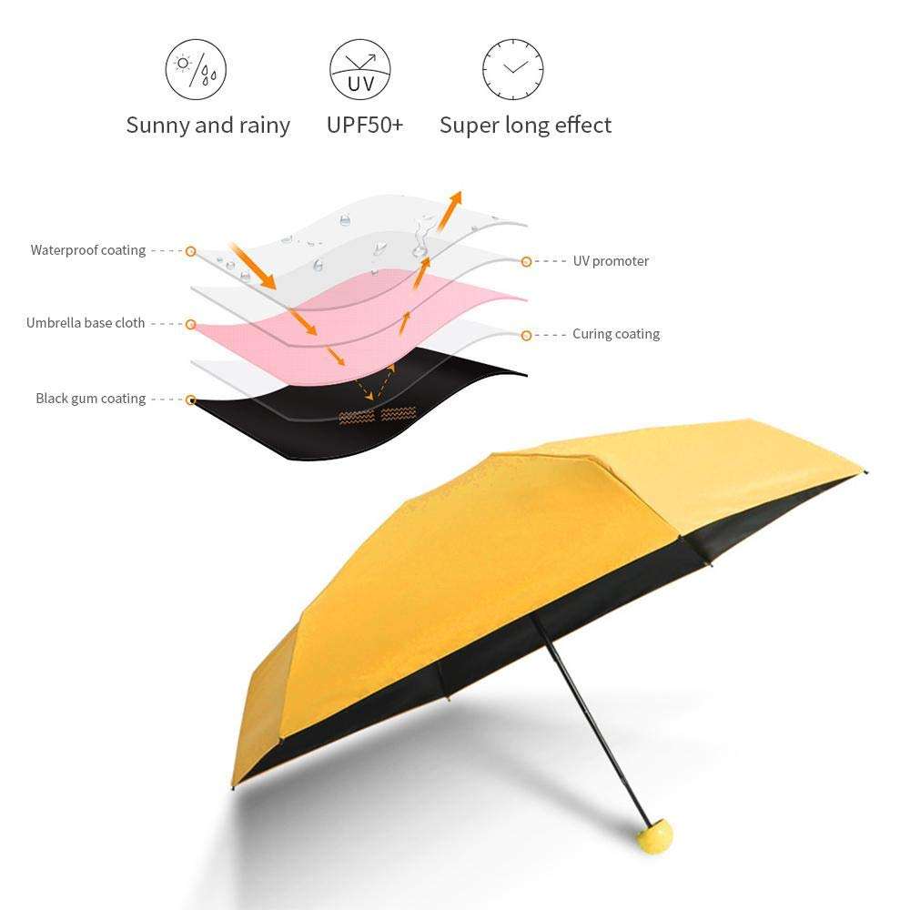 Mini Capsule Shaped Tree Design Parapluie Payung Sombrillas Paraguas Folding Capsule Umbrella Yellow With Logo Prints Capsule