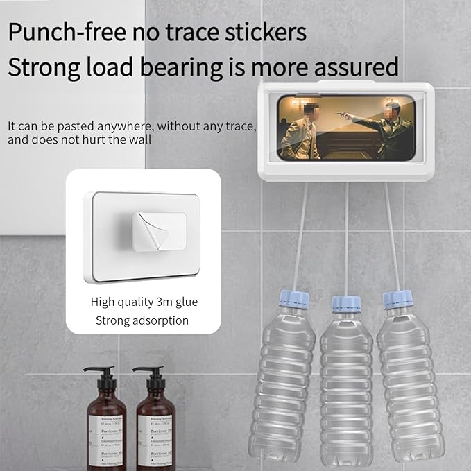 Shower Phone Holder Waterproof Wall Mount Case