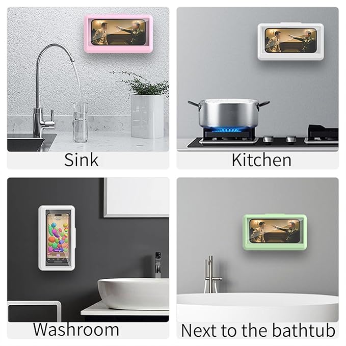 Shower Phone Holder Waterproof Wall Mount Case