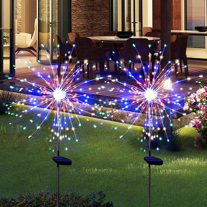 Solar Firework Lights 2 Pack 120 LED Outdoor Solar Garden Lights