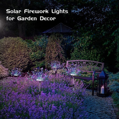 Solar Firework Lights 2 Pack 120 LED Outdoor Solar Garden Lights