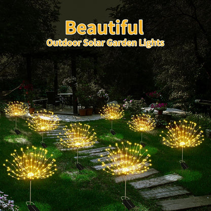 Solar Firework Lights 2 Pack 120 LED Outdoor Solar Garden Lights