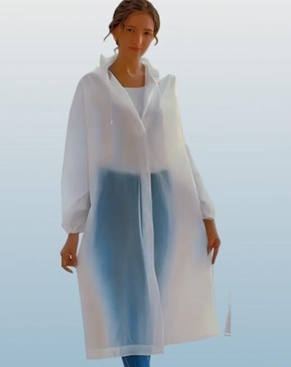 Unisex Hooded Button- Raincoat - Reusable for Adults