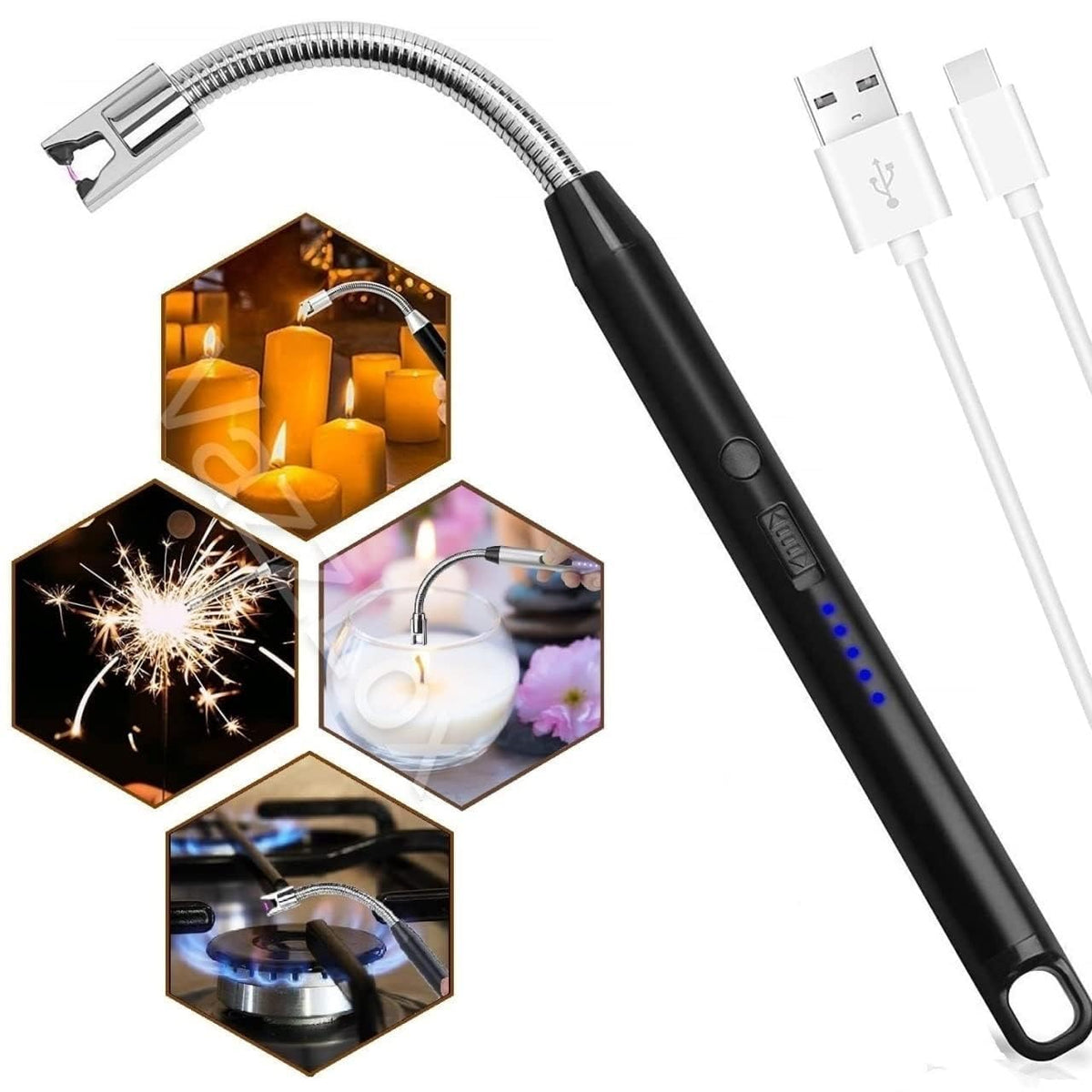 USB Rechargeable Electric Gas Lighter for Kitchen