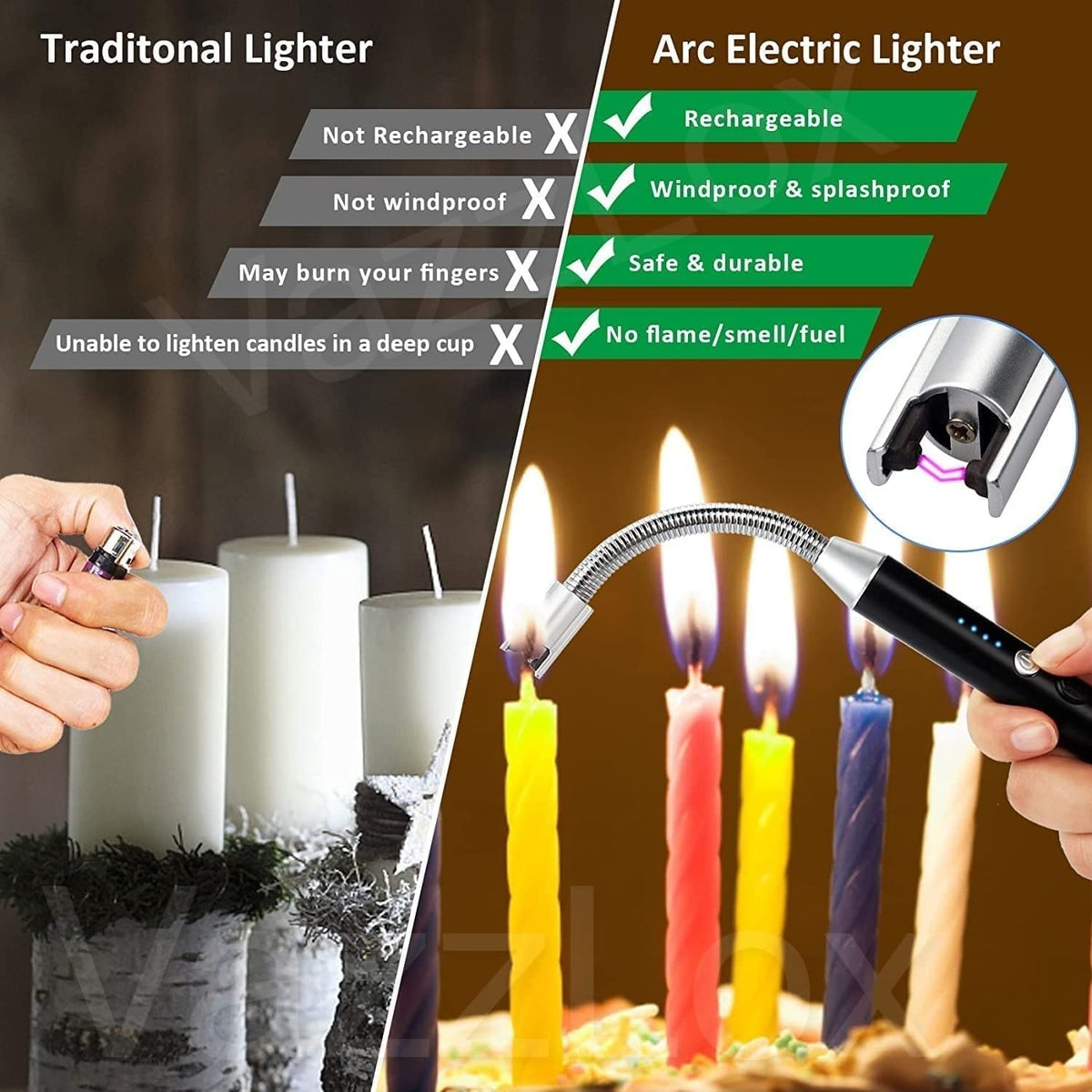 USB Rechargeable Electric Gas Lighter for Kitchen